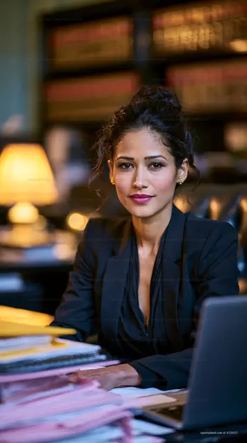 Elegant portrait of a woman seated in a restaurant