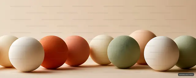 Decorative spheres in warm neutral studio setting