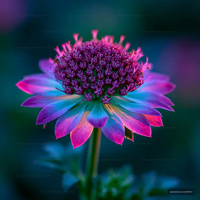 Bright flower with pink and purple petals in a garden setting