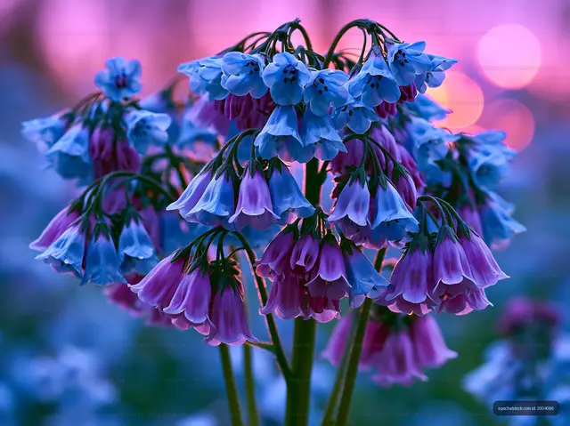 Colorful flowers in bloom during sunset